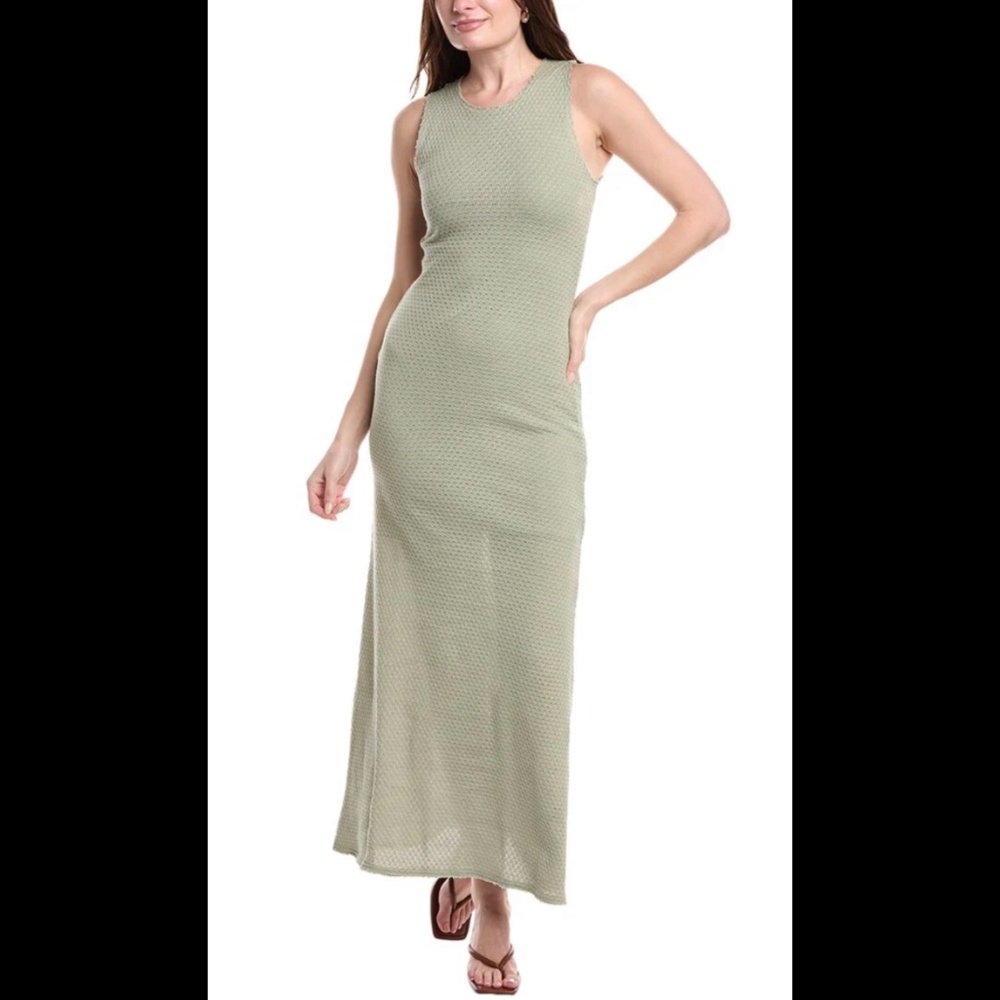 Rag & Bone Carine Texture Knit Maxi Dress in Moss Like New